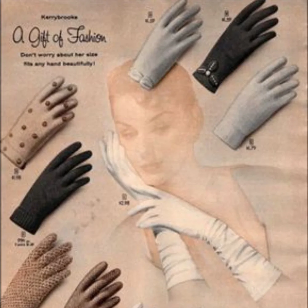 Vintage driving gloves black pebbled leather 60s braided hand ladies Women’s 7
